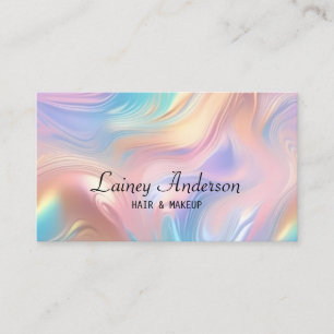 Tarjeta De Visita Estiloso Moderno groovy pastel falso holográfico