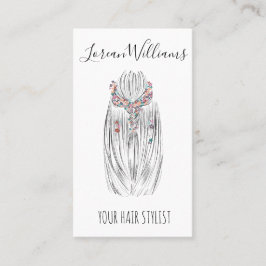 Tarjeta De Visita Estiloso paño paño estilista estilo cabello trenza