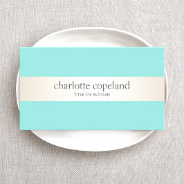 Tarjeta De Visita Estiloso Satin Stripe Aqua Turquoise Beauty