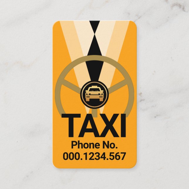 Tarjeta De Visita Estiloso taxista amarillo (Anverso)