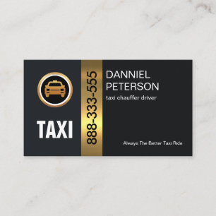 Tarjeta De Visita Estiloso taxista de banda de oro