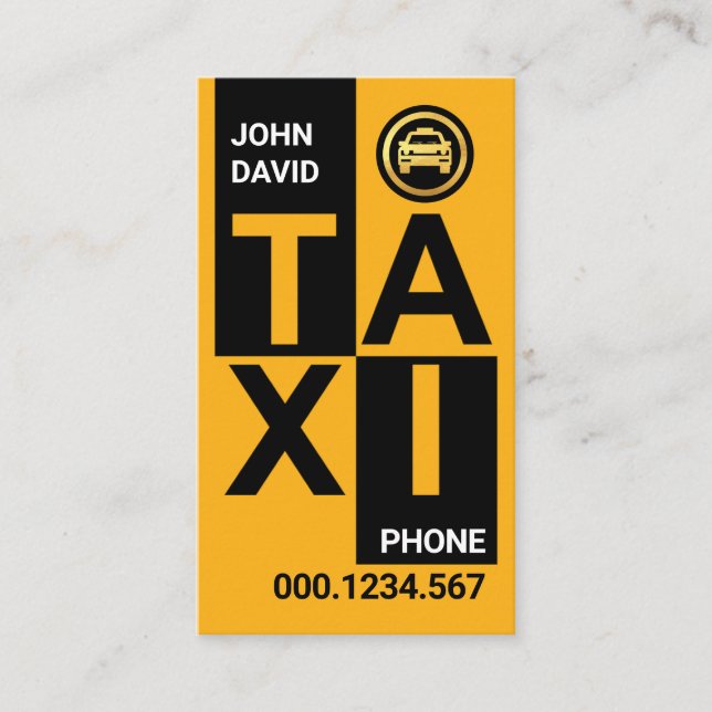 Tarjeta De Visita Estilosos bloques de TAXI creativos (Anverso)