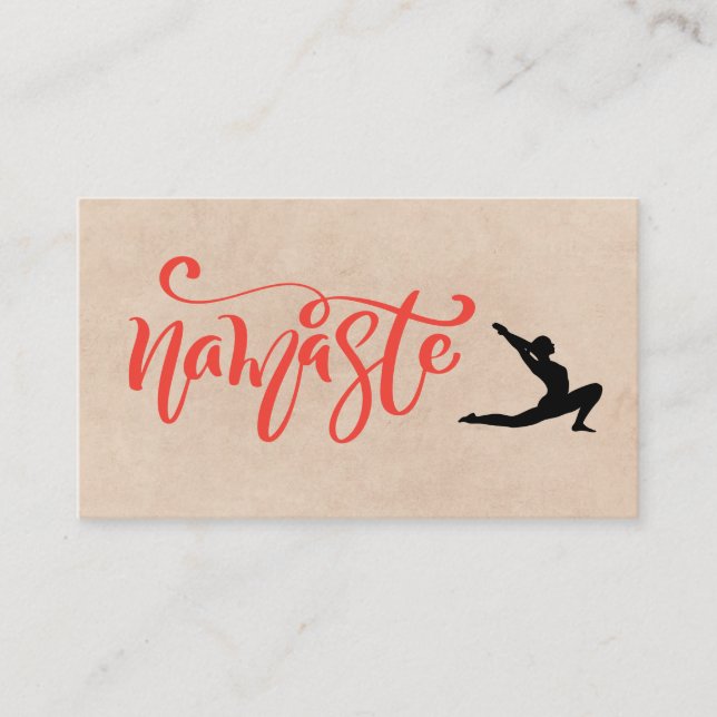 Tarjeta De Visita Estiramiento del yoga de Namaste (Anverso)