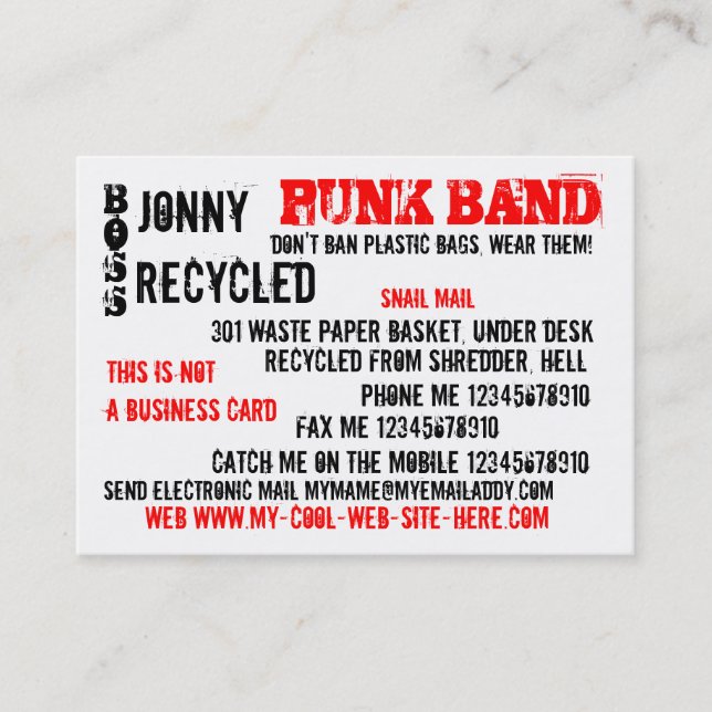 Tarjeta De Visita Esto no es un ABURRIMIENTO (Anverso)