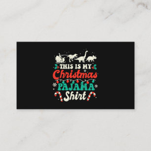 Tarjeta De Visita Estos Son Mis Navidades Pajama Santas Sleigh Dinos