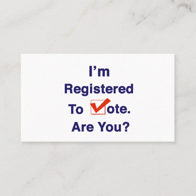 Tarjeta De Visita Estoy inscrito para votar 2026 (Anverso)