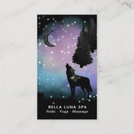 Tarjeta De Visita *~* Estrella arcoiris Moon Howling Wolf Pine Tremi