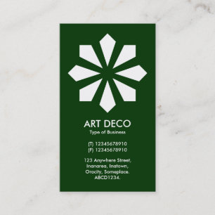 Tarjeta De Visita Estrella Art Deco de flores - Verde oscuro 003300