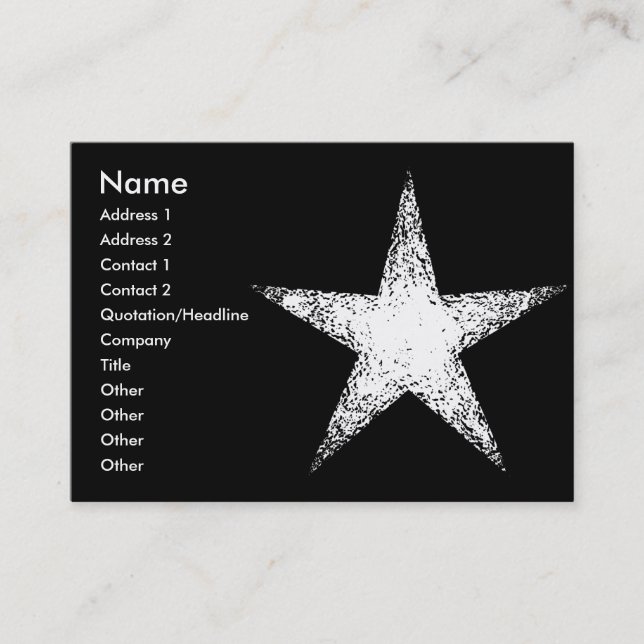 Tarjeta De Visita Estrella blanca | (Anverso)