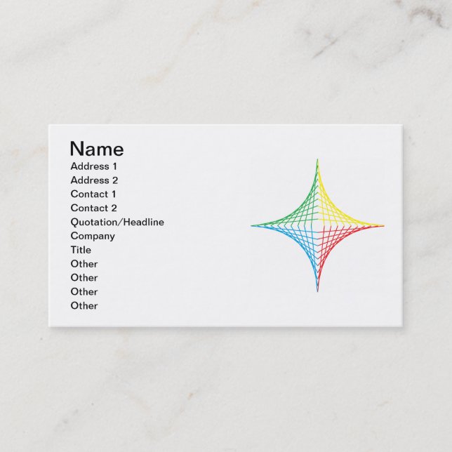 Tarjeta De Visita Estrella de cadena (Anverso)