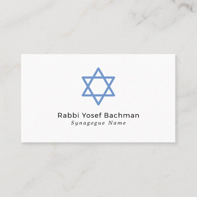 Tarjeta De Visita Estrella De David, Judaísmo, Religiosa (Anverso)