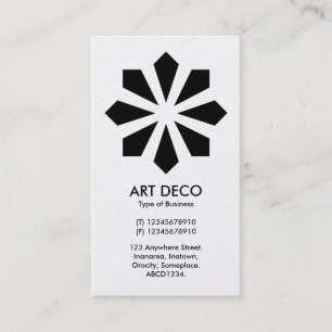Tarjeta De Visita Estrella de flor Art Deco - Delante blanco, negro