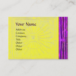 Tarjeta De Visita ESTRELLA DE LA MAÑANA, MONOGRAMA, amarillo dorado 