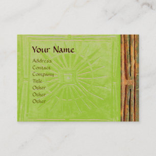 Tarjeta De Visita ESTRELLA DE LA MAÑANA , verde MONOGRAM