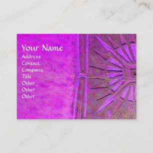 Tarjeta De Visita ESTRELLA DE LA MAÑANA , violeta dorada MONOGRAM