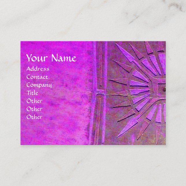 Tarjeta De Visita ESTRELLA DE LA MAÑANA , violeta dorada MONOGRAM (Anverso)