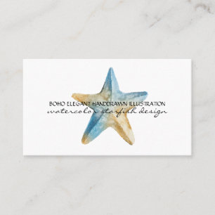 Tarjeta De Visita Estrella de mar boho océano marino