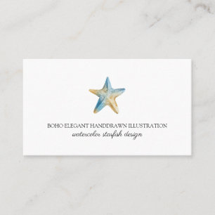 Tarjeta De Visita Estrella de mar boho océano marino