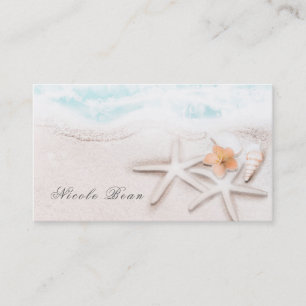 Tarjeta De Visita Estrella de mar de playa arenosa blanca Océano azu