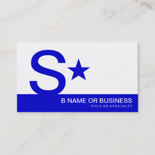 Tarjeta De Visita estrella de monograma azul