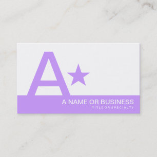 Tarjeta De Visita estrella de monograma de lavanda