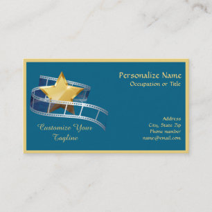 Tarjeta De Visita Estrella de Oro de Hollywood Película Personalizad