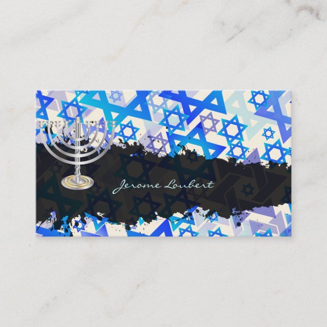 Tarjeta De Visita ESTRELLA DE PixDezines DE DAVID, RABBI (Anverso)