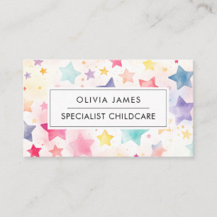 Tarjeta De Visita Estrella del Arcoiris niñera niñera de guardería