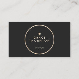 Tarjeta De Visita Estrella elegante y moderna de oro negro
