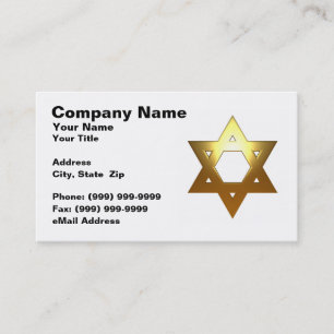 Tarjeta De Visita Estrella judía de David (Oro)
