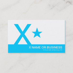 Tarjeta De Visita estrella monográfica azul claro