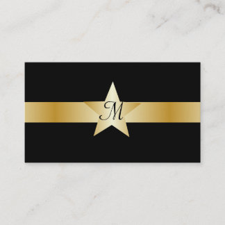 Tarjeta De Visita Estrella Monogramada de Color Dorado