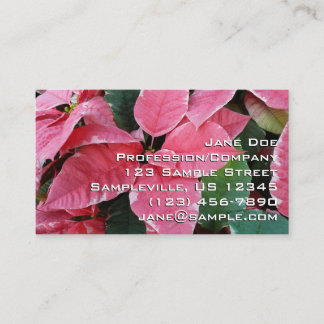 Tarjeta De Visita Estrella plateada de mármol Poinsettias Flor de va
