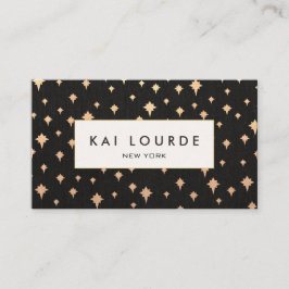 Tarjeta De Visita Estrella Purpurina de oro de moda negra
