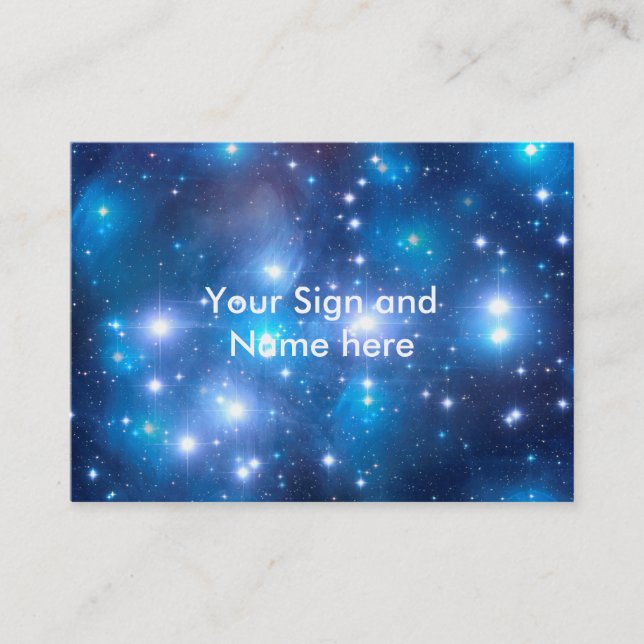 Tarjeta De Visita Estrellas azules del universo + sus ideas (Anverso)