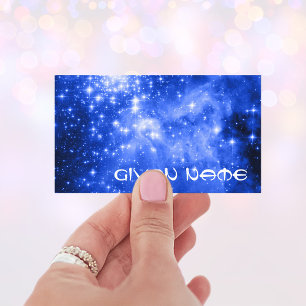 Tarjeta De Visita Estrellas Azules Ultramarinas Foto Celestial