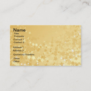Tarjeta De Visita Estrellas bonitas del oro