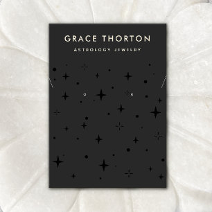 Tarjeta De Visita Estrellas celestes negras y collar Busino