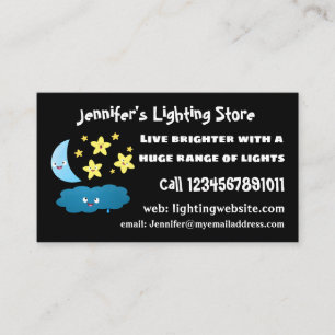 Tarjeta De Visita Estrellas de canto, personalizado de luna y nube
