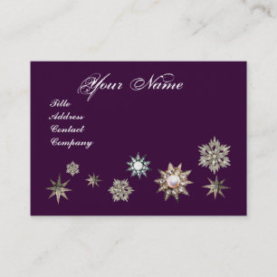 Tarjeta De Visita ESTRELLAS DE DIAMANTE MONOGRAM, chispas azul morad
