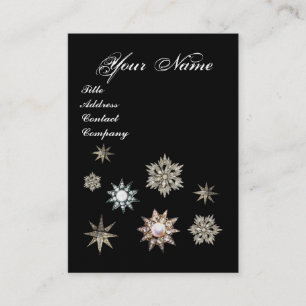 TARJETA DE VISITA ESTRELLAS DE DIAMANTE Y CARACTERÍSTICAS MONOGRAM,