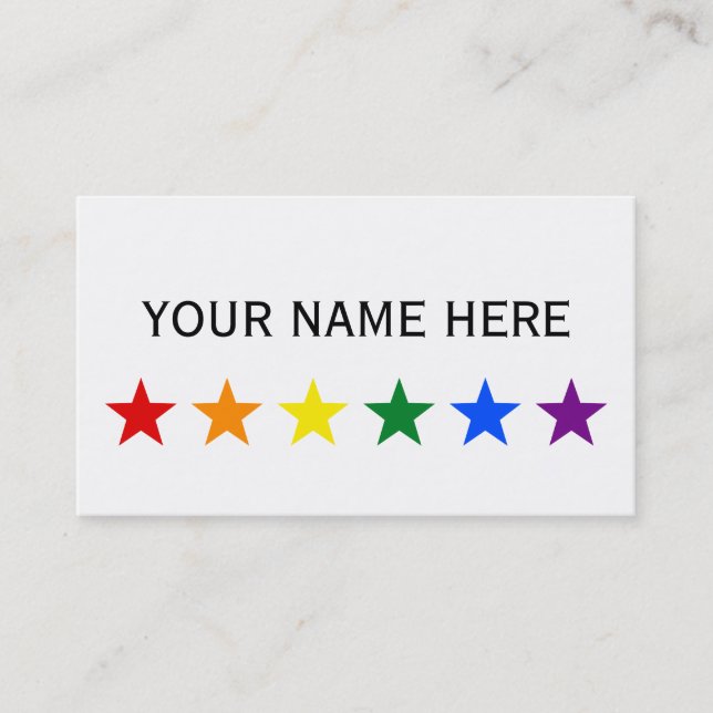 Tarjeta De Visita ESTRELLAS DE LA BANDERA DE RAINBOW + tus ideas (Anverso)
