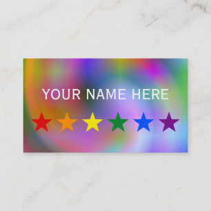 Tarjeta De Visita ESTRELLAS DE LA BANDERA DE RAINBOW + tus ideas