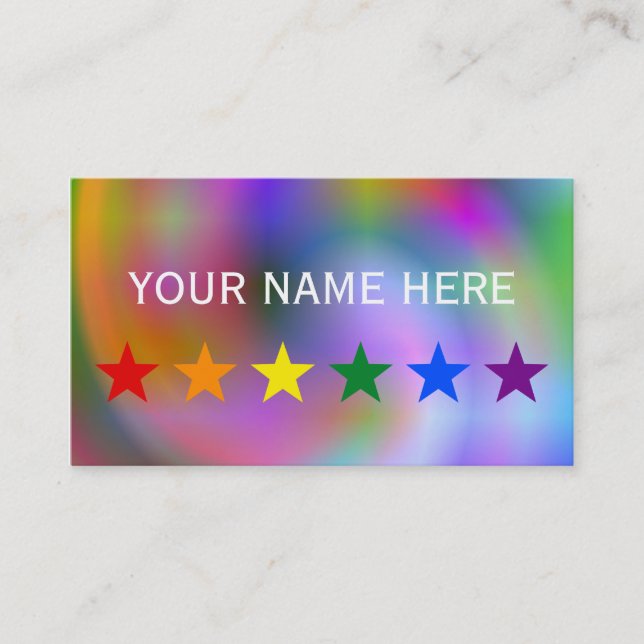 Tarjeta De Visita ESTRELLAS DE LA BANDERA DE RAINBOW + tus ideas (Anverso)