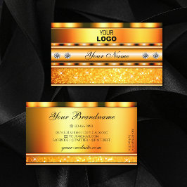 Tarjeta De Visita Estrellas de Purpurinas con logo de Naranja chispo