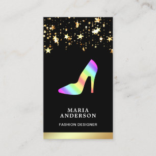 Tarjeta De Visita Estrellas de Relieve metalizado dorado Confetti Ar