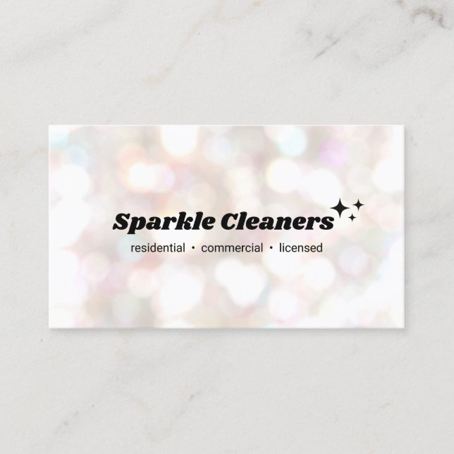 Tarjeta De Visita Estrellas de servicio de limpieza de Bokeh House (Anverso)