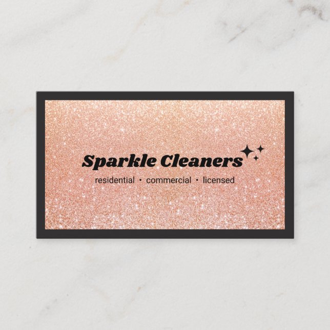 Tarjeta De Visita Estrellas de servicio de limpieza de casas de Rosa (Anverso)