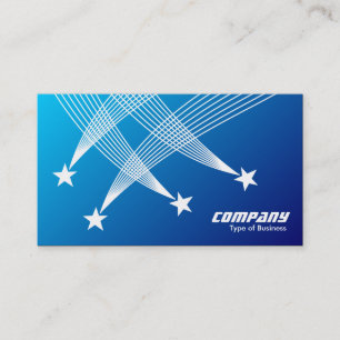 Tarjeta De Visita Estrellas de tiro - Blanco sobre azul sombreado