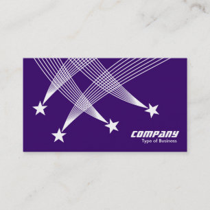 Tarjeta De Visita Estrellas de tiro - Blanco sobre morado profundo 3